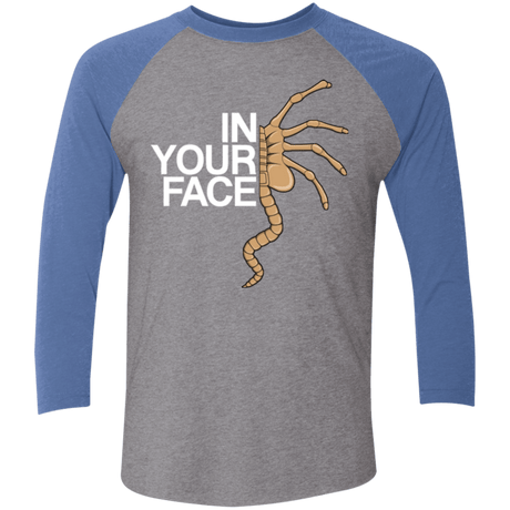 T-Shirts Premium Heather/ Vintage Royal / X-Small IN YOUR FACE Men's Triblend 3/4 Sleeve