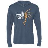 IN YOUR FACE Triblend Long Sleeve Hoodie Tee