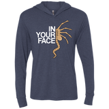 IN YOUR FACE Triblend Long Sleeve Hoodie Tee