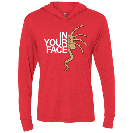 T-Shirts Vintage Red / X-Small IN YOUR FACE Triblend Long Sleeve Hoodie Tee
