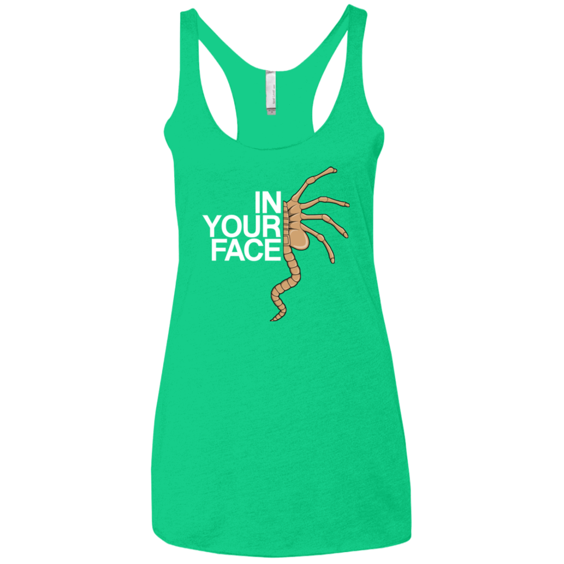T-Shirts Envy / X-Small IN YOUR FACE Women's Triblend Racerback Tank