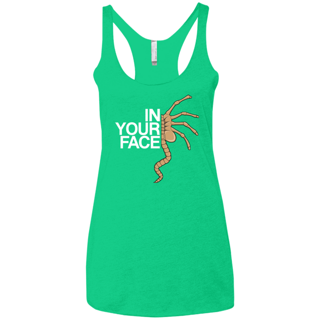 T-Shirts Envy / X-Small IN YOUR FACE Women's Triblend Racerback Tank