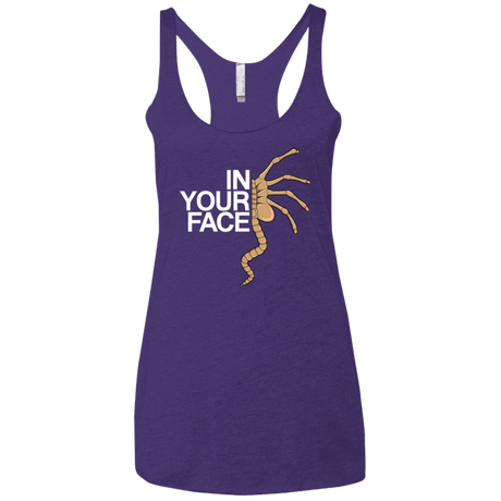 T-Shirts Purple / X-Small IN YOUR FACE Women's Triblend Racerback Tank