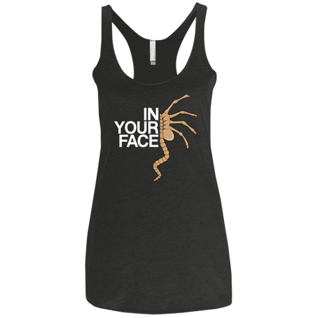 T-Shirts Vintage Black / X-Small IN YOUR FACE Women's Triblend Racerback Tank