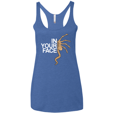 T-Shirts Vintage Royal / X-Small IN YOUR FACE Women's Triblend Racerback Tank