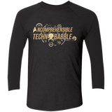 T-Shirts Vintage Black/Vintage Black / X-Small Incombrehensible Technobabble Men's Triblend 3/4 Sleeve