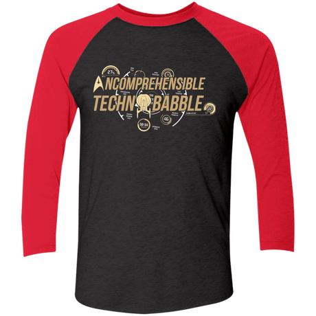 T-Shirts Vintage Black/Vintage Red / X-Small Incombrehensible Technobabble Men's Triblend 3/4 Sleeve
