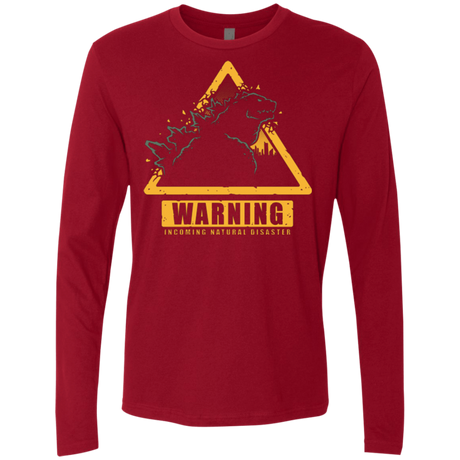 T-Shirts Cardinal / Small Incoming Natural Disaster Men's Premium Long Sleeve