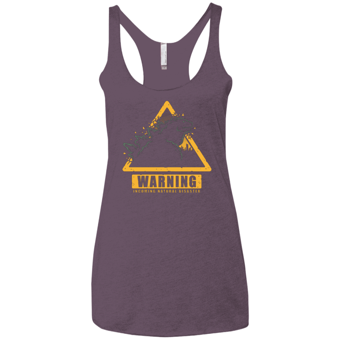 T-Shirts Vintage Purple / X-Small Incoming Natural Disaster Women's Triblend Racerback Tank