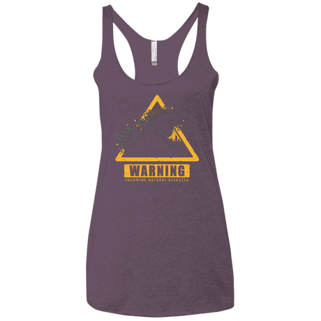 T-Shirts Vintage Purple / X-Small Incoming Natural Disaster Women's Triblend Racerback Tank