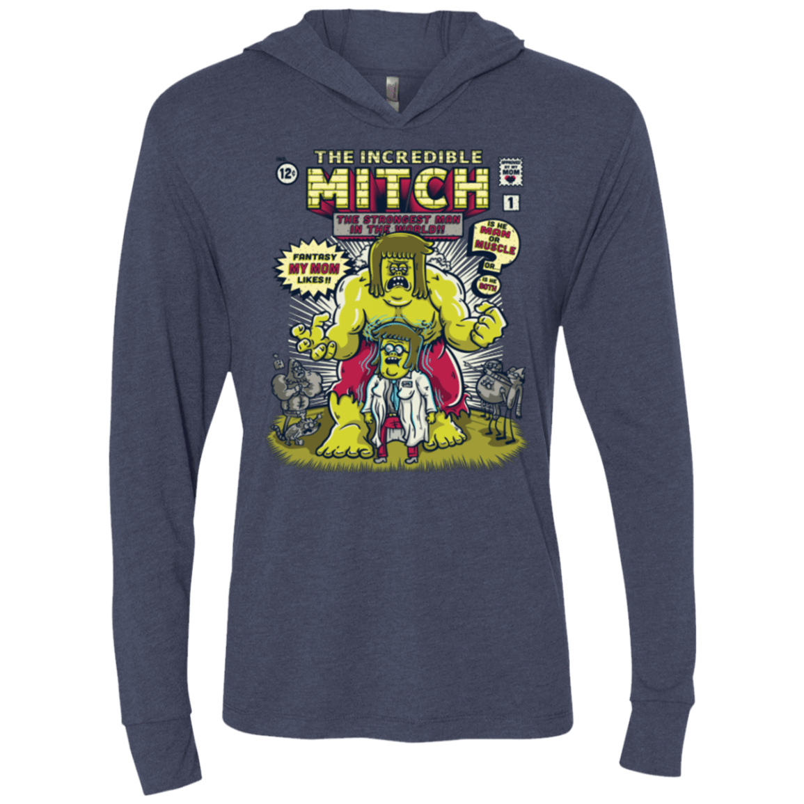 T-Shirts Vintage Navy / X-Small Incredible Mitch Triblend Long Sleeve Hoodie Tee