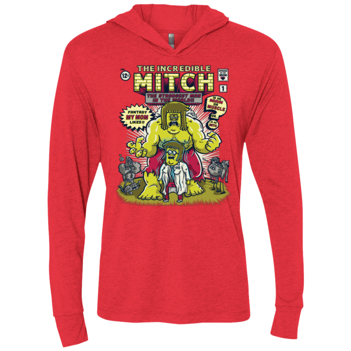 T-Shirts Vintage Red / X-Small Incredible Mitch Triblend Long Sleeve Hoodie Tee
