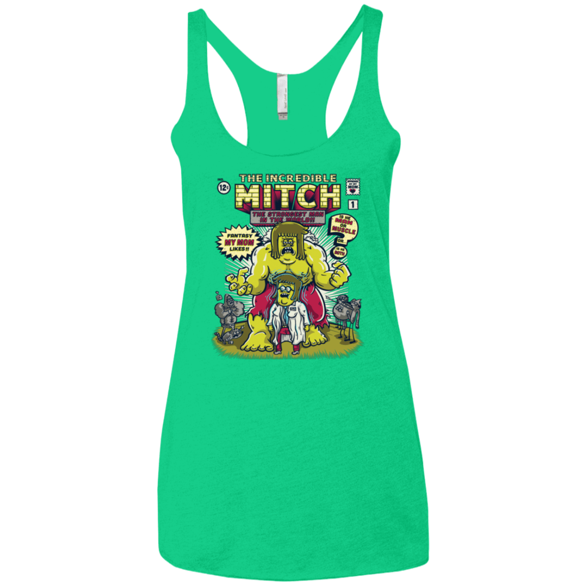 T-Shirts Envy / X-Small Incredible Mitch Women's Triblend Racerback Tank