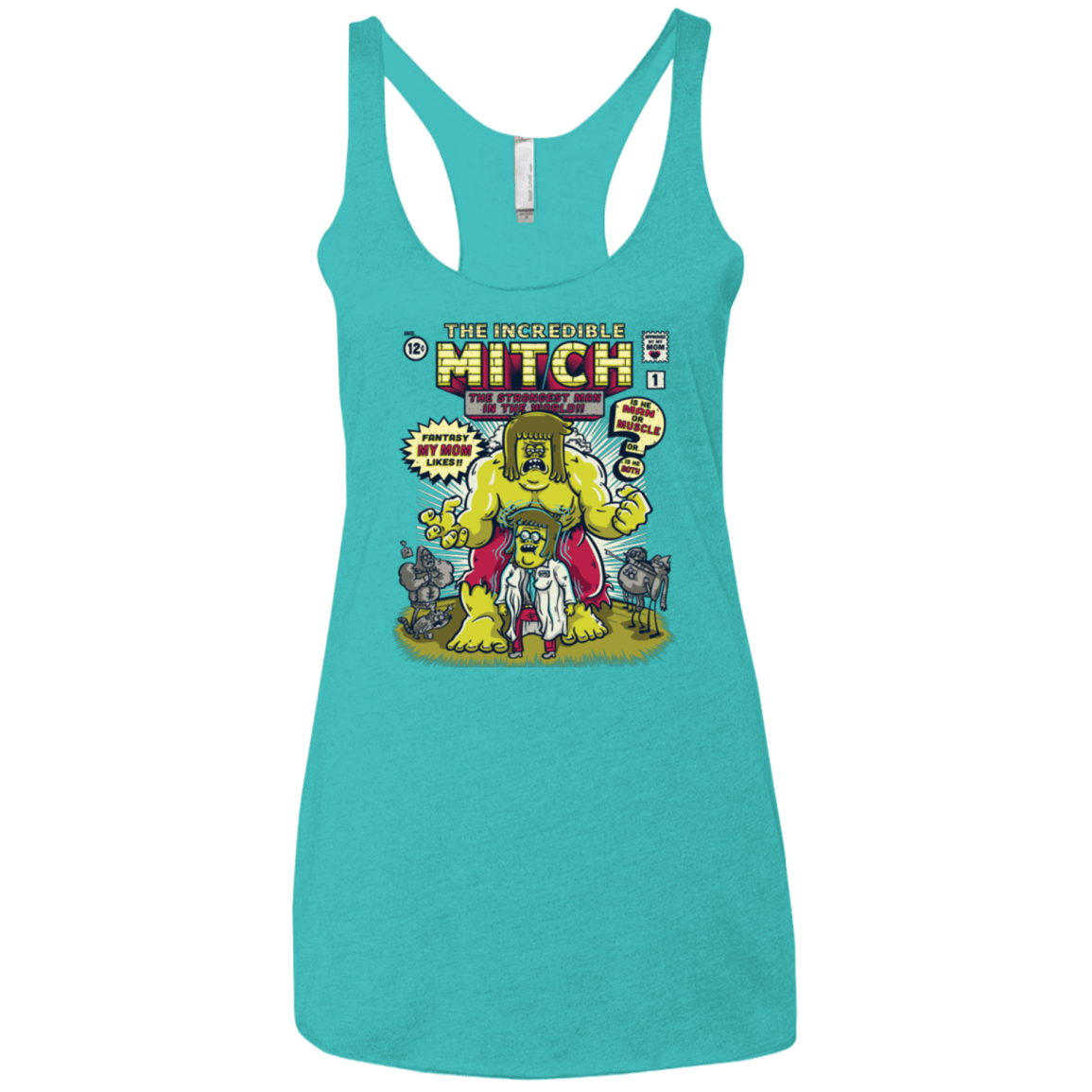 T-Shirts Tahiti Blue / X-Small Incredible Mitch Women's Triblend Racerback Tank