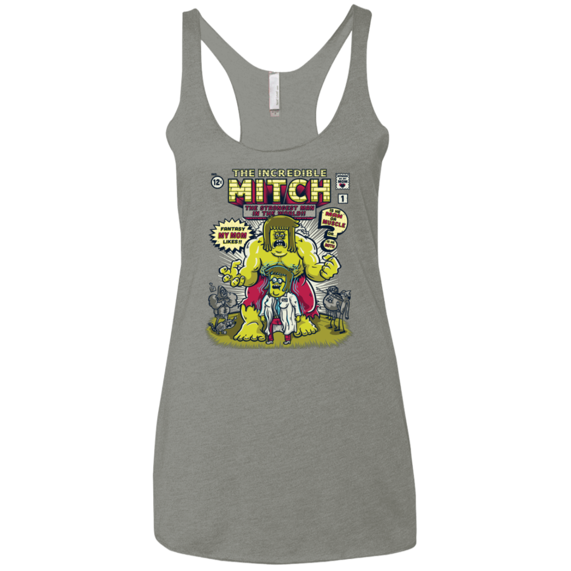 T-Shirts Venetian Grey / X-Small Incredible Mitch Women's Triblend Racerback Tank