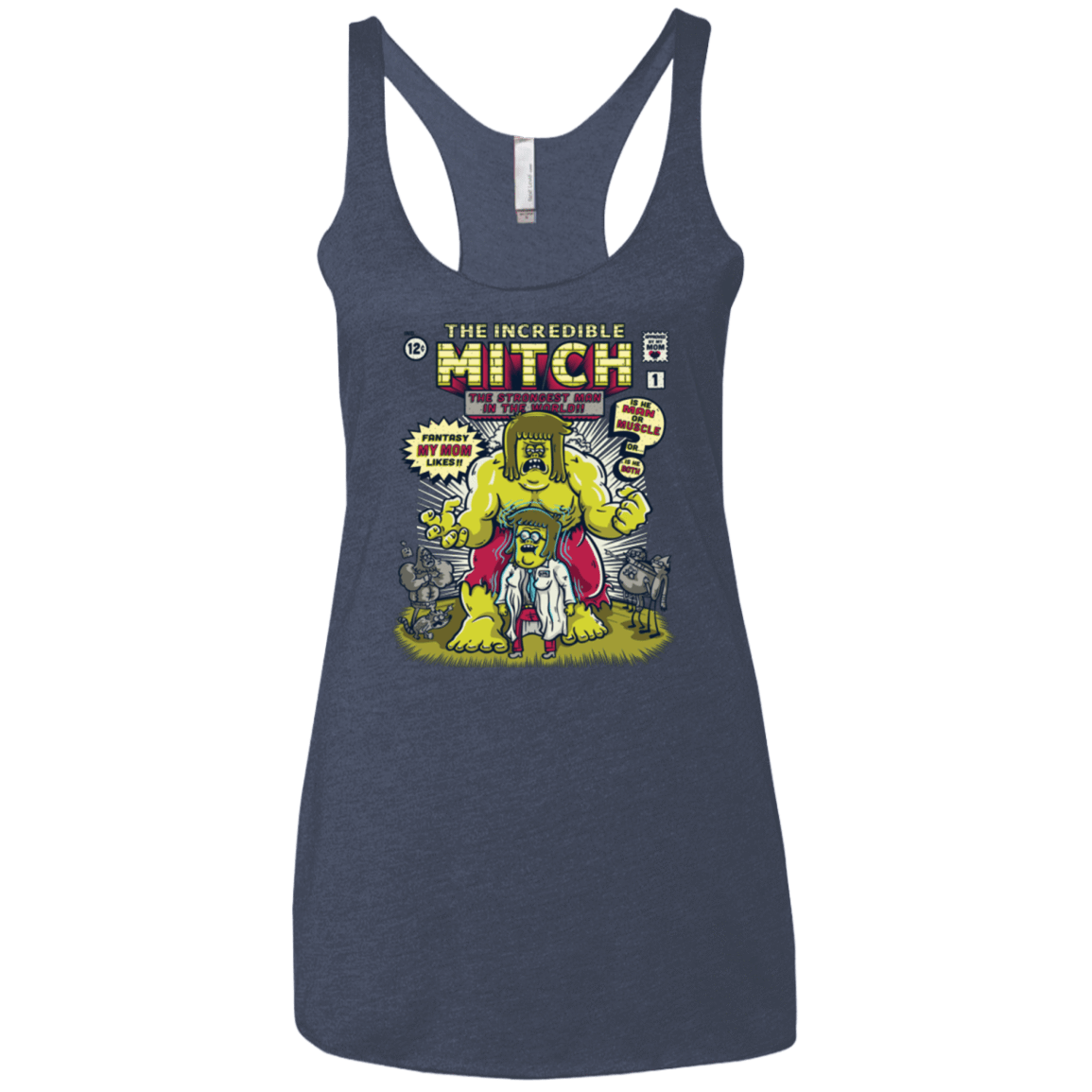 T-Shirts Vintage Navy / X-Small Incredible Mitch Women's Triblend Racerback Tank
