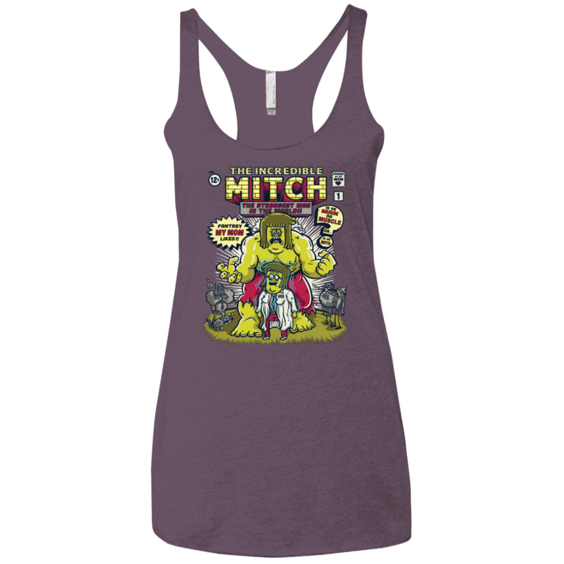 T-Shirts Vintage Purple / X-Small Incredible Mitch Women's Triblend Racerback Tank