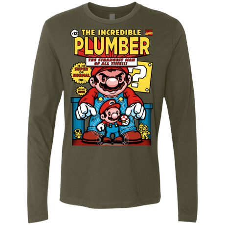 T-Shirts Military Green / Small incredible PLUMBER Men's Premium Long Sleeve