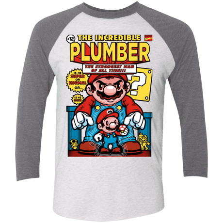 T-Shirts Heather White/Premium Heather / X-Small incredible PLUMBER Triblend 3/4 Sleeve