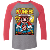 T-Shirts Premium Heather/ Vintage Red / X-Small incredible PLUMBER Triblend 3/4 Sleeve