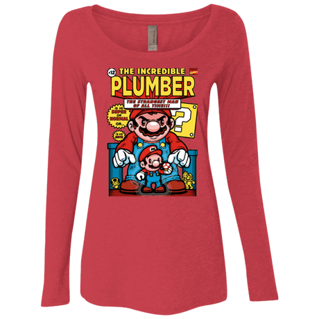 T-Shirts Vintage Red / Small incredible PLUMBER Women's Triblend Long Sleeve Shirt