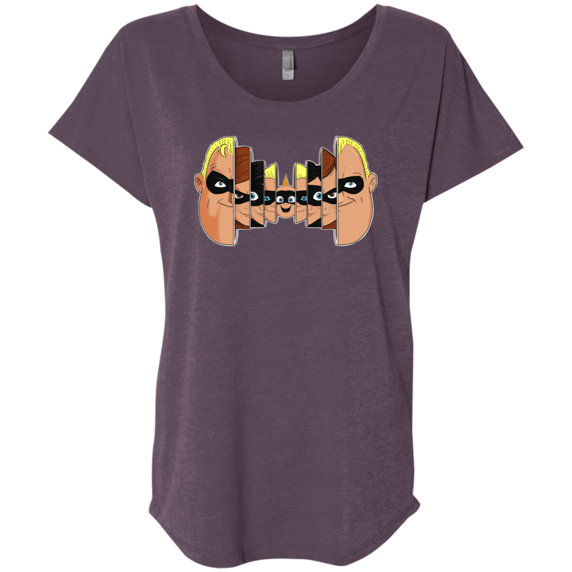 T-Shirts Vintage Purple / X-Small Incredibles Triblend Dolman Sleeve