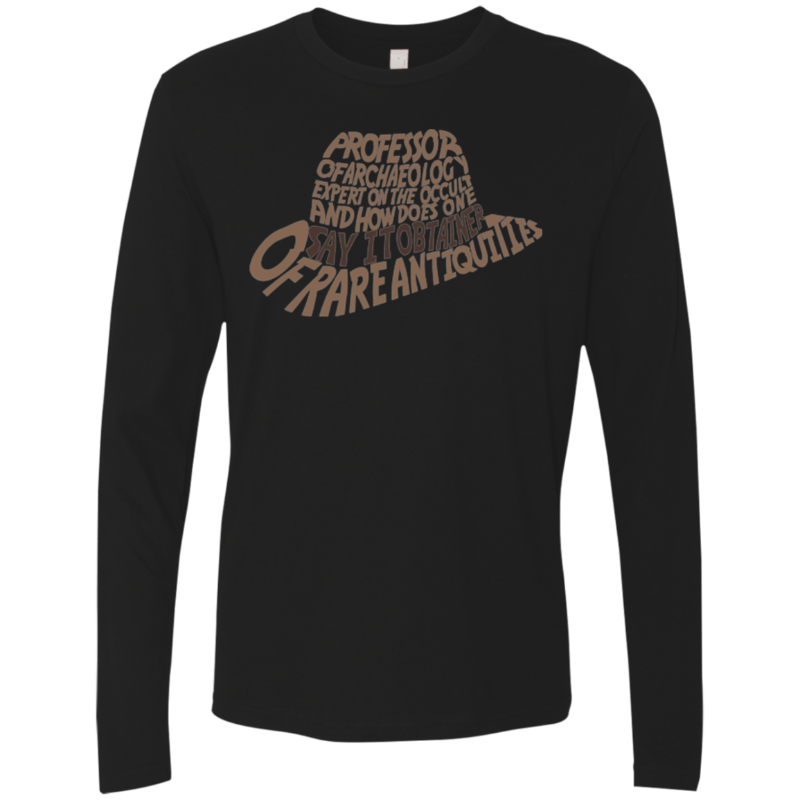 T-Shirts Black / Small Indiana hat Men's Premium Long Sleeve