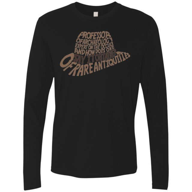 T-Shirts Black / Small Indiana hat Men's Premium Long Sleeve