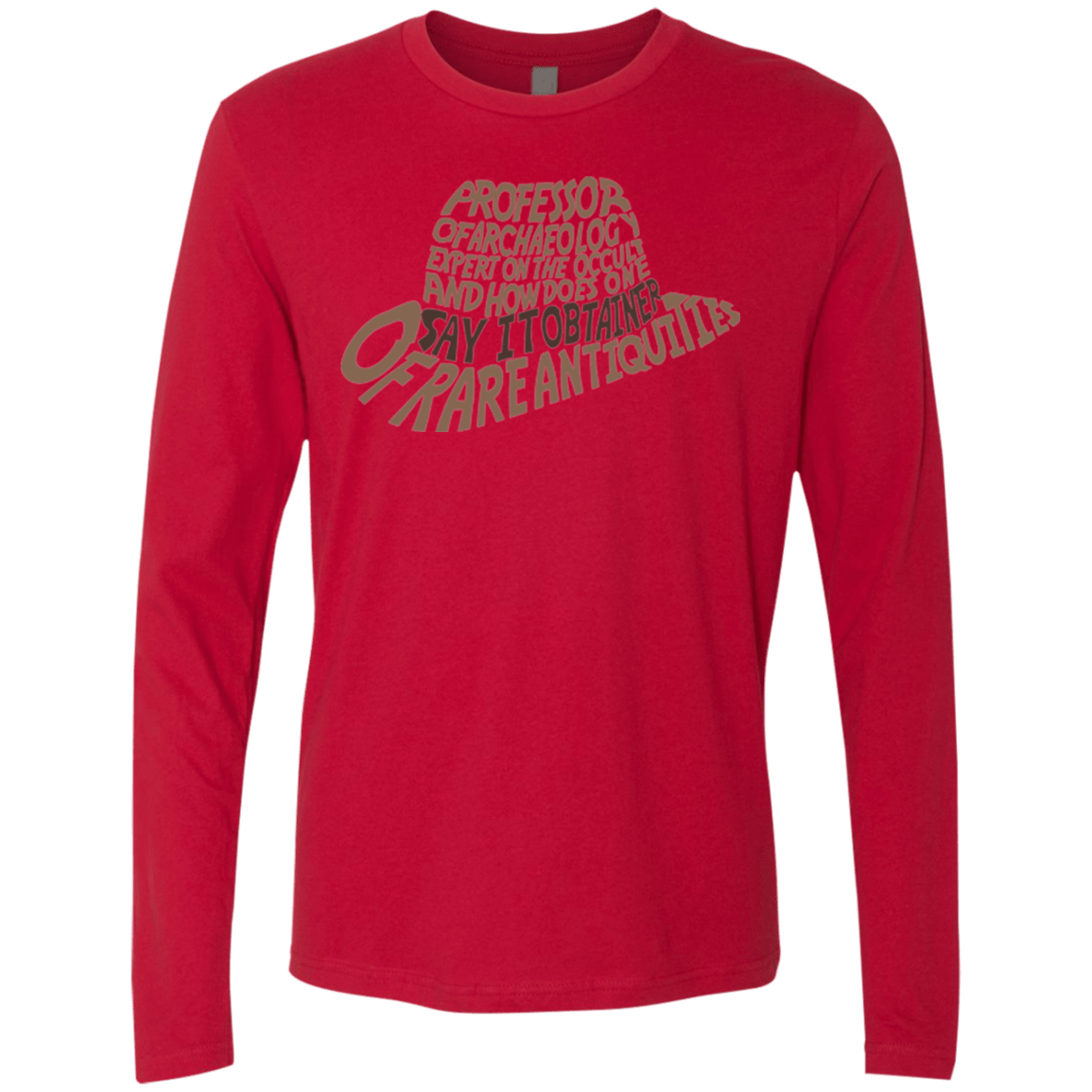 T-Shirts Red / Small Indiana hat Men's Premium Long Sleeve