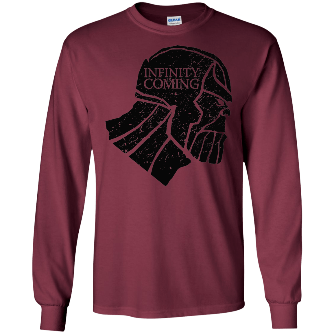 T-Shirts Maroon / S Infinity is coming Men's Long Sleeve T-Shirt
