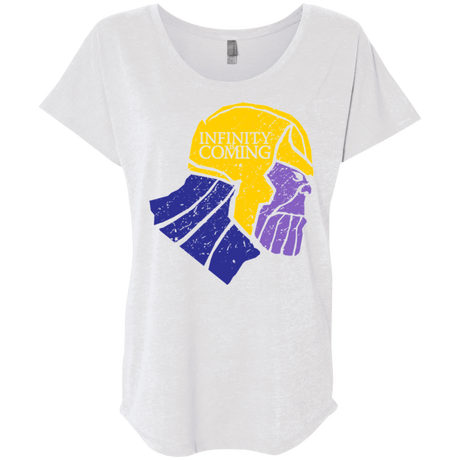 T-Shirts Heather White / X-Small Infinity is Coming Triblend Dolman Sleeve