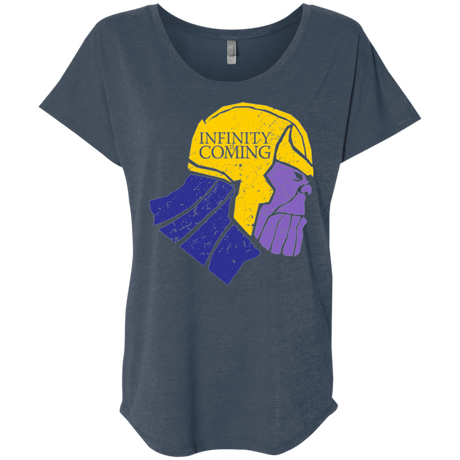 T-Shirts Indigo / X-Small Infinity is Coming Triblend Dolman Sleeve