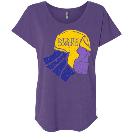 T-Shirts Purple Rush / X-Small Infinity is Coming Triblend Dolman Sleeve