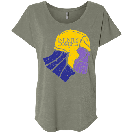 T-Shirts Venetian Grey / X-Small Infinity is Coming Triblend Dolman Sleeve