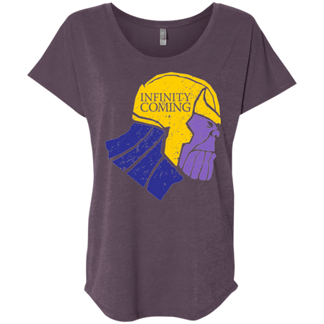 T-Shirts Vintage Purple / X-Small Infinity is Coming Triblend Dolman Sleeve