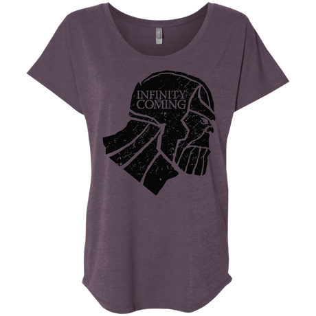 T-Shirts Vintage Purple / X-Small Infinity is coming Triblend Dolman Sleeve