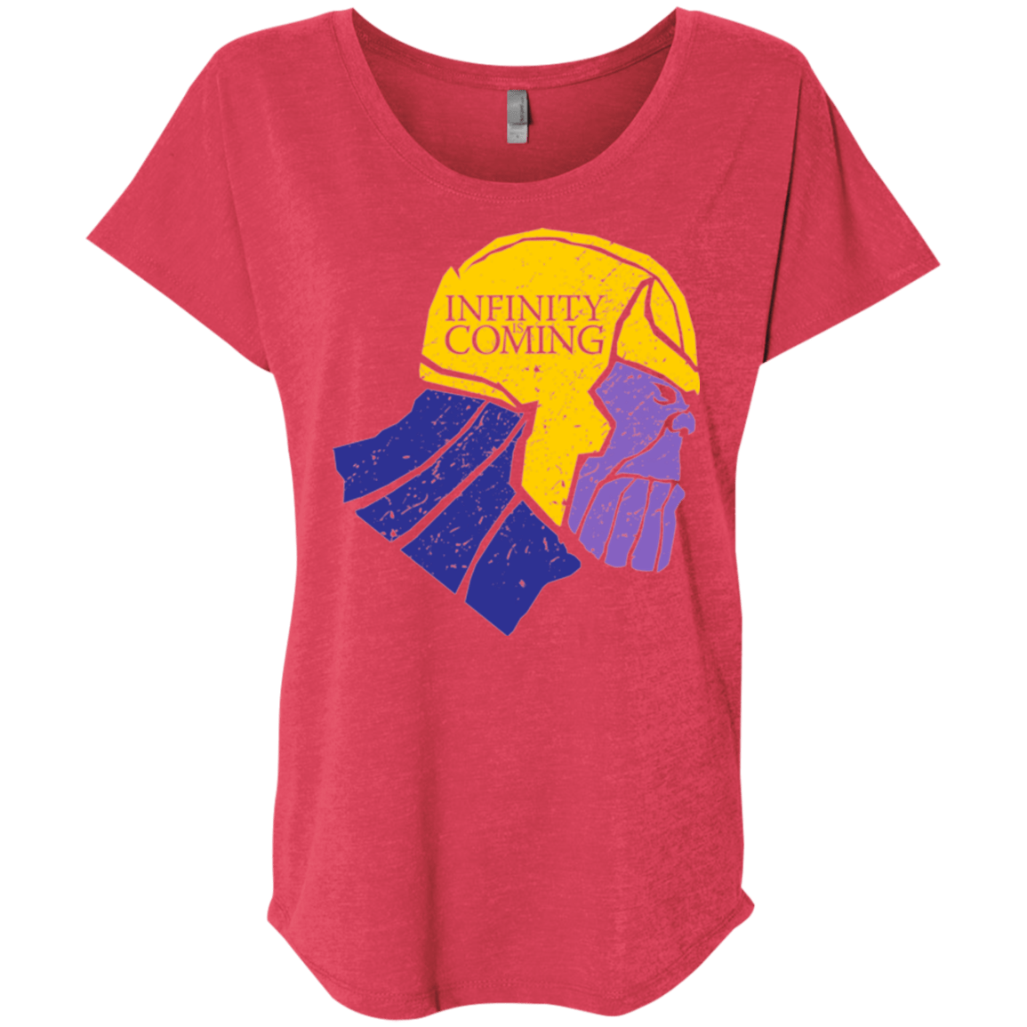 T-Shirts Vintage Red / X-Small Infinity is Coming Triblend Dolman Sleeve