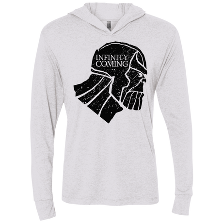 T-Shirts Heather White / X-Small Infinity is coming Triblend Long Sleeve Hoodie Tee
