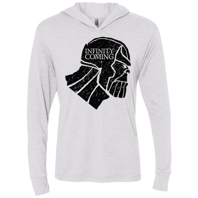 T-Shirts Heather White / X-Small Infinity is coming Triblend Long Sleeve Hoodie Tee