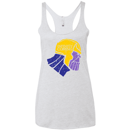 T-Shirts Heather White / X-Small Infinity is Coming Women's Triblend Racerback Tank