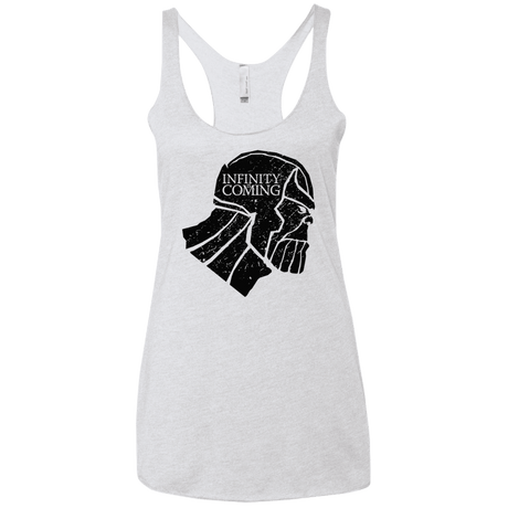 T-Shirts Heather White / X-Small Infinity is coming Women's Triblend Racerback Tank
