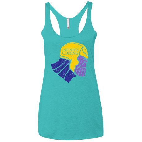 T-Shirts Tahiti Blue / X-Small Infinity is Coming Women's Triblend Racerback Tank