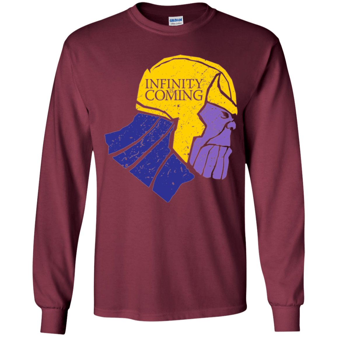 T-Shirts Maroon / YS Infinity is Coming Youth Long Sleeve T-Shirt