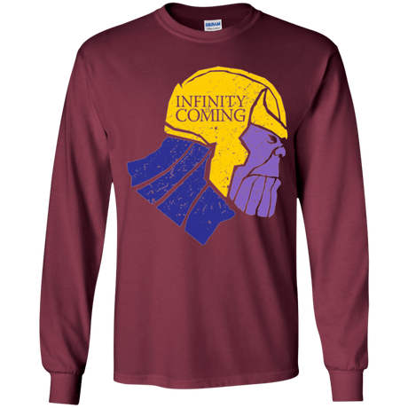 T-Shirts Maroon / YS Infinity is Coming Youth Long Sleeve T-Shirt