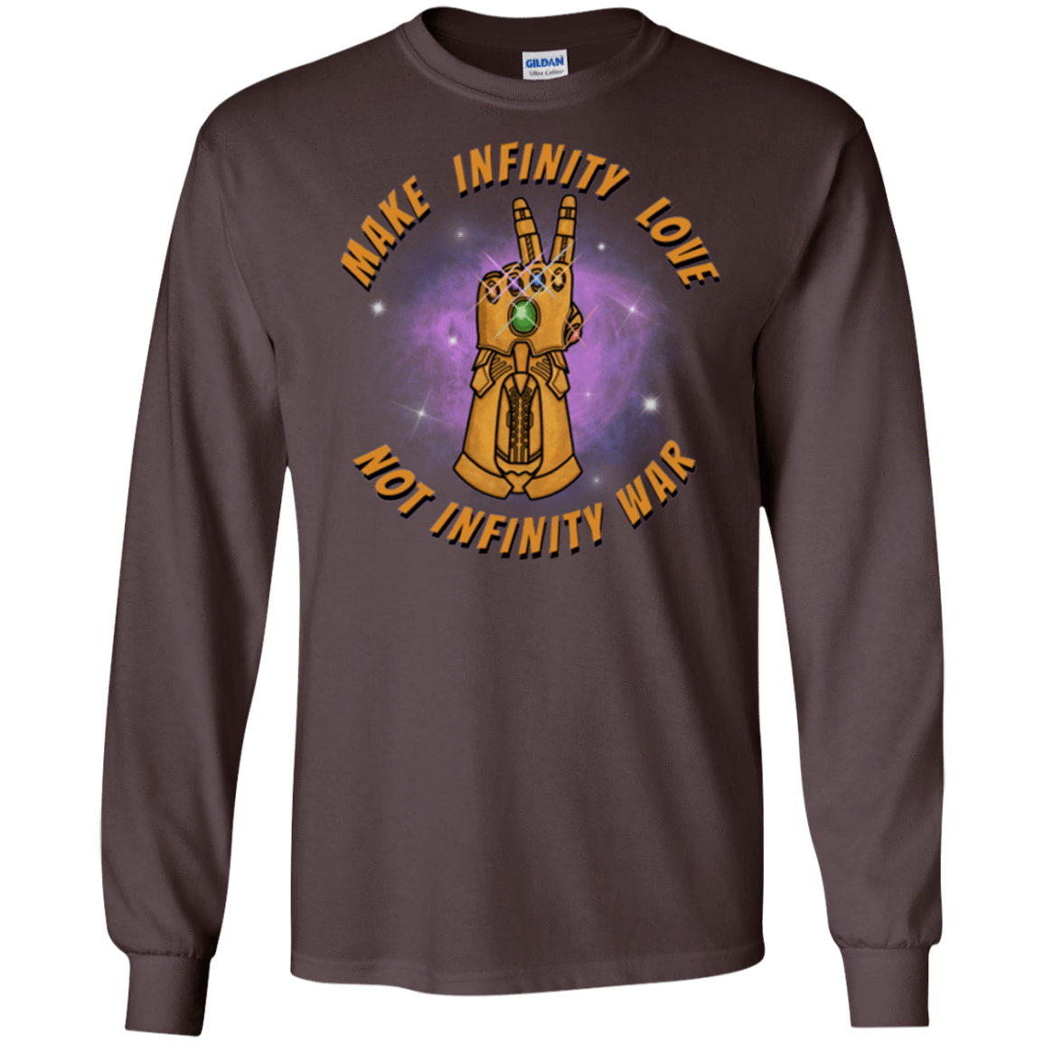 T-Shirts Dark Chocolate / S Infinity Peace Men's Long Sleeve T-Shirt