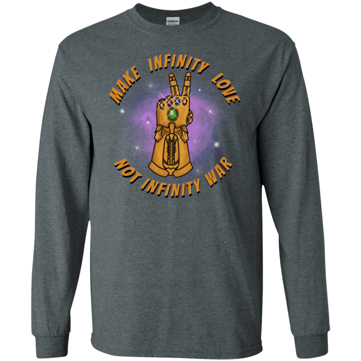 T-Shirts Dark Heather / S Infinity Peace Men's Long Sleeve T-Shirt