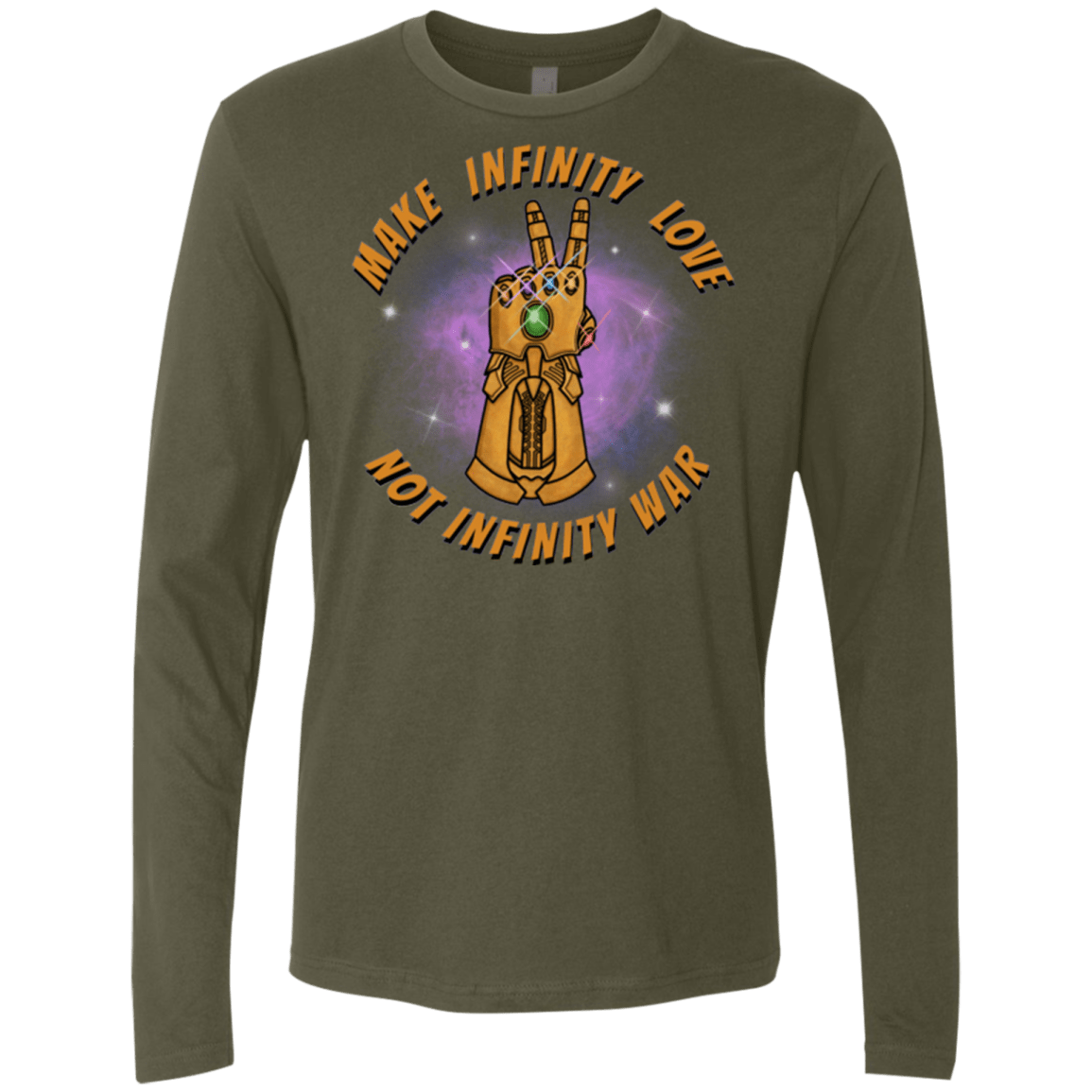 T-Shirts Military Green / S Infinity Peace Men's Premium Long Sleeve