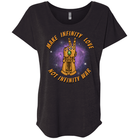 T-Shirts Vintage Black / X-Small Infinity Peace Triblend Dolman Sleeve