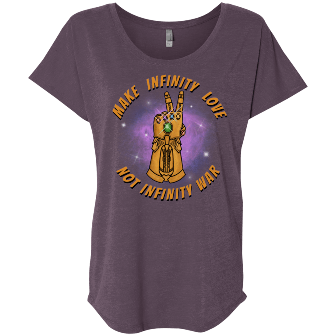 T-Shirts Vintage Purple / X-Small Infinity Peace Triblend Dolman Sleeve