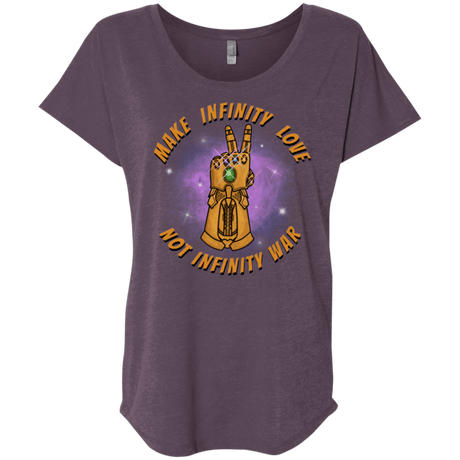 T-Shirts Vintage Purple / X-Small Infinity Peace Triblend Dolman Sleeve
